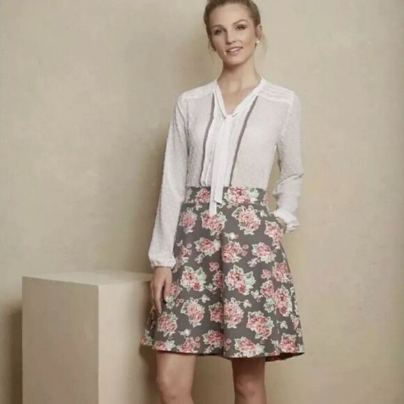 Matilda Jane White Swiss Dot Button Front Blouse Size Medium - Picture 1 of 10